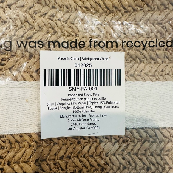 NWT Show Me Your MuMu Natural and White Straw Tote - Picture 12 of 13